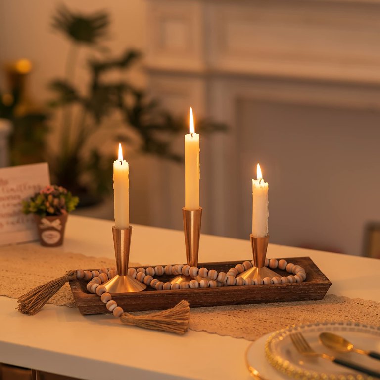 Hanobe Decorative Wooden Tray for Candle Centerpiece photo 6