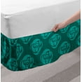 thumbnail image 2 of Floral Bed Skirt, Flowers Silhouettes Modern Dreamy Blossoms Interpretation, Elastic Bedskirt Dust Ruffle Wrap Around for Bedding Decor, 4 Sizes, Dark Teal Seafoam, by Ambesonne, 2 of 2
