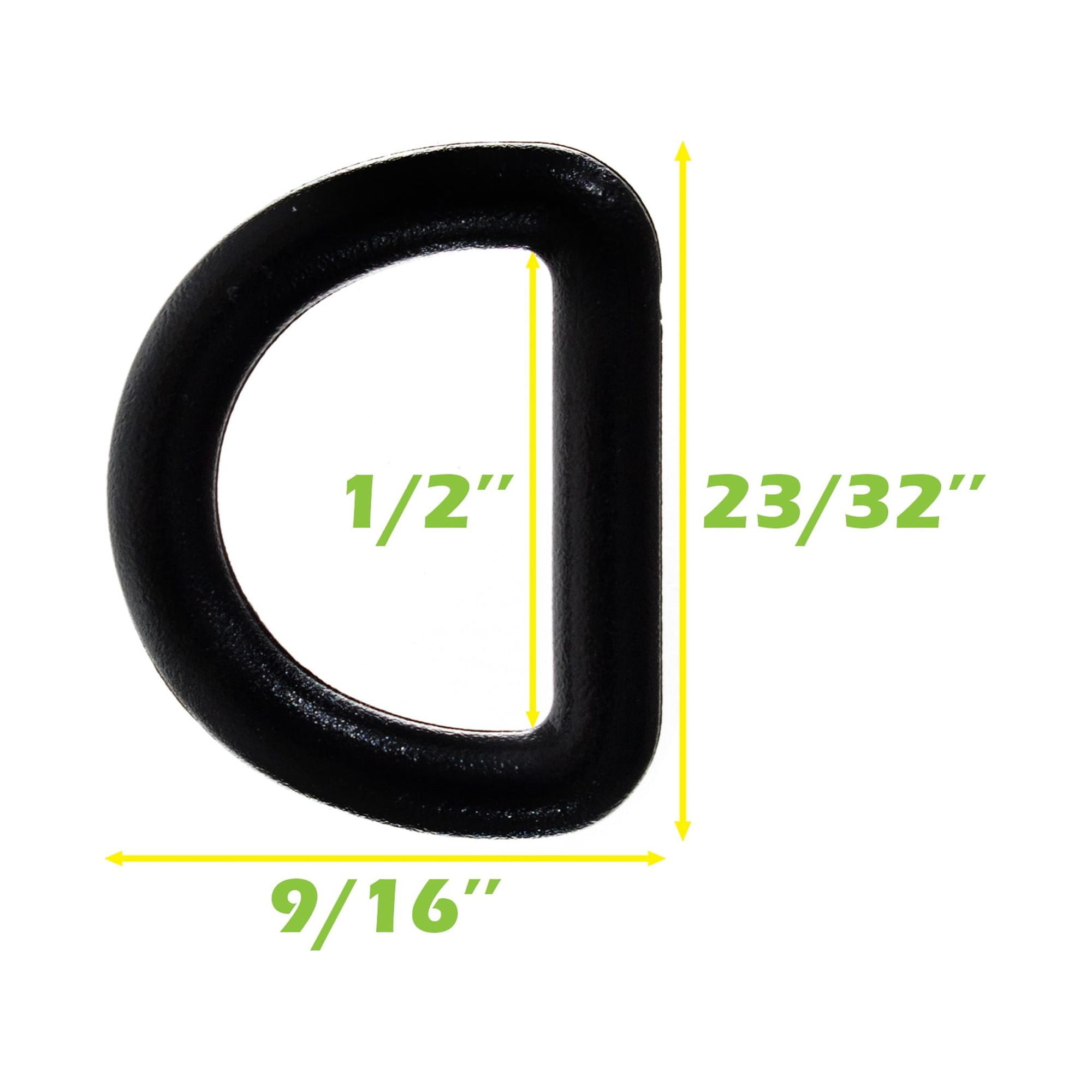 Paracord Planet Black Plastic D-Rings – Multiple Sizes & Packs – Lightweight – All Purpose
