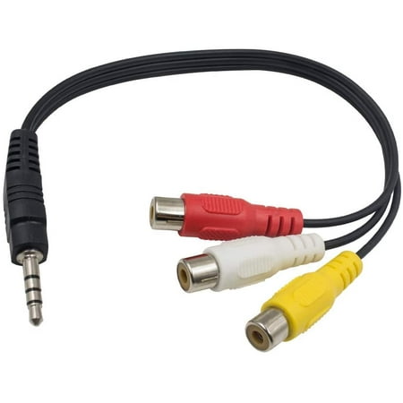 3.5mm to RCA Audio Splitter AV Adapter Cable, 3.5mm Male Plug to 3 RCA Female (Red-Yellow-White) Connector Adapter Cable for AV,Audio, Video, LCD TV,HDTV (3.5mm Male to 3RCA Female 25cm) |