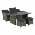 thumbnail image 2 of Asti All-Weather Wicker 4-Piece Outdoor Seating Set with Reclining Sofa, 26" H Cocktail Table and Two Ottomans, 2 of 10
