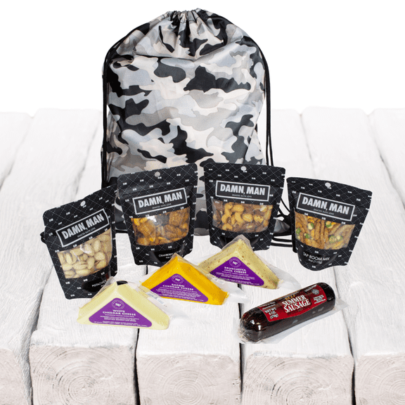 Damn Man Charcuterie Meat and Cheese Gift Bag 8 Gourmet Snacks 1-Count 2.13 lbs