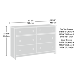 Sauder River Ranch 4-Piece Full/Queen Bedroom Set in White Plank