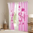 thumbnail image 3 of Manfei Girls Pink Ribbon Bowknot Curtains Pack of 2 (42x84 Each),Geometric Stripes Curtains Blackout,Dreamy Princess Bedroom Curtains,Microfiber Bedroom Decor, 3 of 6