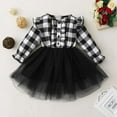 thumbnail image 3 of SYNPOS Toddler Baby Girls Christmas Outfit Buffalo Plaid Ruffle Long Sleeve Shirt Tutu Skirt Dress Clothes 4-5 Years, 3 of 10