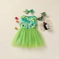 thumbnail image 5 of SDJMa Toddler Baby Girls Net Yarn Solid Color St. Patrick's Day Four-leaf Print Sleeveless Skirt Dress, 5 of 8