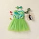 thumbnail image 5 of Vestido Para Niñas Bebé Niñas Día De San Patricio Ropa Con Estampado De Cuatro Hojas Hilado De Red Vestido De Falda Sin Mangas De Color Sólido Odeerbi LM103-8369, 5 of 8