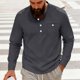 thumbnail image 4 of pstuiky Camisas de manga larga de invierno para hombre, Camisa informal de sarga de color liso con cuello alto y bolsillos abotonados para hombre Tops de hombre m, 4 of 7