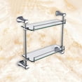 thumbnail image 4 of Shower Organizer   Bathroom Glass Shelf, 2 Tier Wall Mounted Alloy Thickening Glass Shower Caddy Storage Basket, for Kitchen, Bathroom Glass Shelves with Rail, 4 of 7