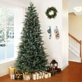 thumbnail image 4 of LuxenHome 7.5Ft Pre-Lit and Light Flocking Full Artificial Christmas Tree with Metal Stand, 4 of 14