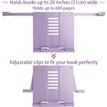 thumbnail image 5 of Metal Desk Book Stand for Reading with Adjustable Clips, Hands-Free Foldable Book Holder for , Portable Document Stand for Desk, Display Stand for Recipes, Cookbooks, Tablets - Purple, 5 of 7