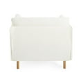 thumbnail image 7 of Modern Upholstered Accent Chair with 2 Pillow,Solid Wood Arm Reading Lounge Lazy Sofa for Living Room Bedroom,Guest Room,White, 7 of 7