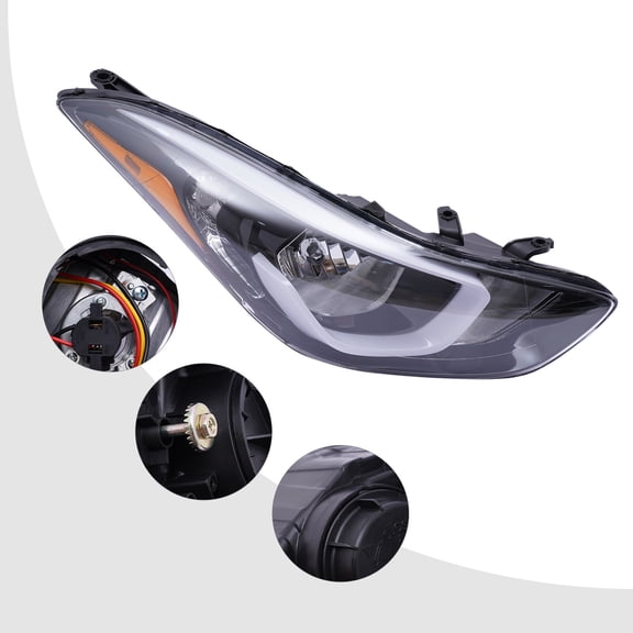 compatible with Hyundai Elantra Headlight Assembly 2014 2015 2016 Front Right Side, Passenger Side Halogen Headlamp Replacement