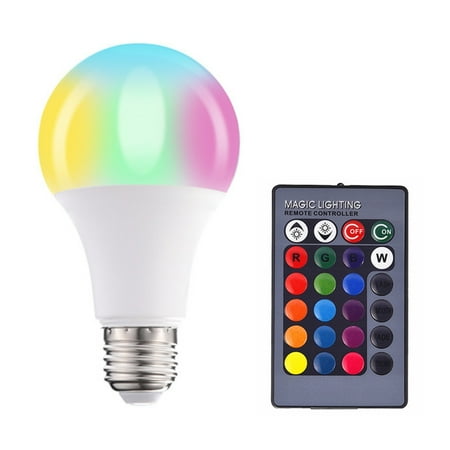 

1 Set LED Light Bulb High Brightness Energy-saving Multiple Lighting Modes Memory Function Aluminum E27 RGB Light Bulb with Remote Control Set for Home