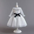 thumbnail image 2 of Girls Retro Polka Dot Dress Long Sleeve Wedding Princess Maxi Boho Dress 3-9 Year, 2 of 5