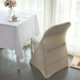 thumbnail image 4 of Efavormart 10 Pack Beige Spandex Folding Slip On Chair Covers, Stretch Fitted Chair Covers - 160 GSM, 4 of 10