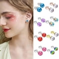 thumbnail image 2 of Colorful Stud Earrings for Sensitive Ears, Round Jewelry for Women, Yellow, 2 of 9
