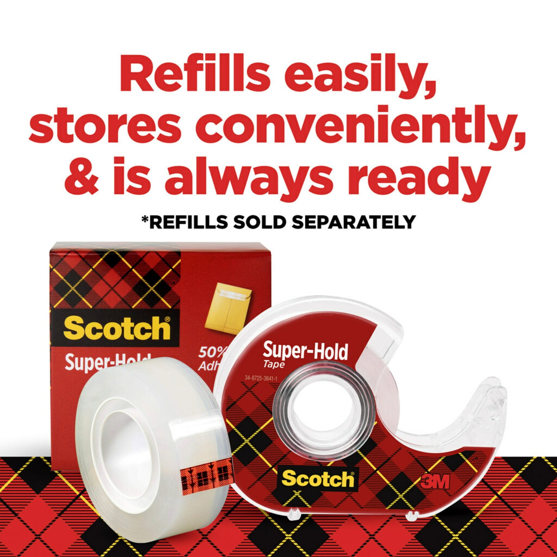 Scotch Super-Hold Tape, 3/4 in x 1,000 in, 10 Pack