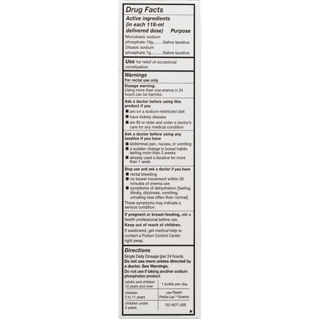 Fleet Enema, Ready-to-Use Saline Laxative, 4.5 fl. oz.