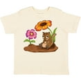 thumbnail image 3 of Inktastic Cute Chipmunk on Lunch Break with Flowers Boys or Girls Toddler T-Shirt, 3 of 5