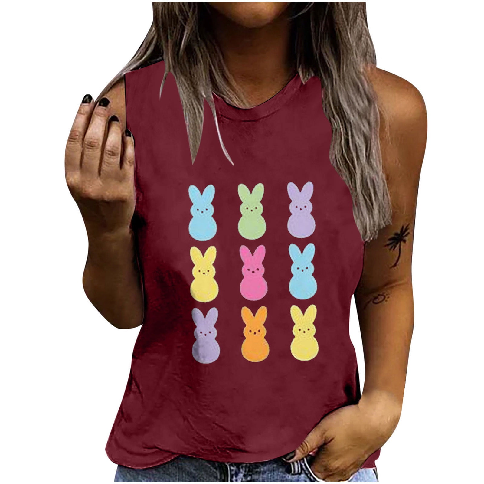 Uscallm Summer Women Tops, Crew Neck 