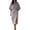 01 Gray, variant on Womens Fake-Two Pieces Elegant Batwing Pencil Dress, Button Split Hem Wear to Work Cocktail Party Midi Dresses
