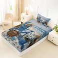 thumbnail image 4 of Castle Fairy Impasto Coastal Beach Chair Painting Twin Sheets 3pcs,Wildflower Seashell Dune Shore Print Bedding,Sand Blue,1 Fitted Sheet,1 Flat Sheet and 1 Pillowcase, 4 of 6