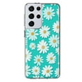 thumbnail image 1 of MUNDAZE Samsung Galaxy S21 Ultra Turquoise Teal White Daisies Cute Daisy Polka Dots Double Layer Phone Case Cover, 1 of 5