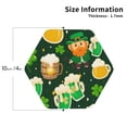 thumbnail image 2 of Lsque St Patrick's Day10 Pattern 4" Drink Coasters Set of 4, PVC Leather Absorbent Coasters, Table Coaster Set Decorative Coffee Cup Coasters Housewarming Gift -Hexagon, 2 of 6