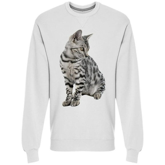Cute Young Gray Bengal Breed Sweatshirt Men -Image by Shutterstock, Male 3X-Large