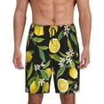 thumbnail image 1 of Fotbe Lemon Fruits Flowers Leaves Pantalones Cortos de Pijama para Hombre, Ropa de Dormir, Pantalones de Pijama Cortos para Hombre-3X-Large, 1 of 6