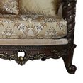 thumbnail image 2 of Traditional Style Wooden Sofa with 6 Pillows, Brown, 2 of 5