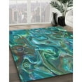 thumbnail image 3 of Ahgly Company Machine Washable Indoor Round Transitional Deep-Sea Green Area Rugs, 7' Round, 3 of 7