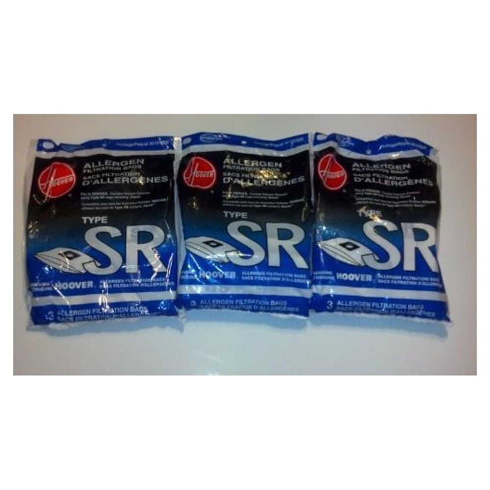 9 Hoover 401011SR Style SR Canister Vacuum Allergen Filtration Bags for S3590 Duros Canisters, Genuine OEM Hoover Part,