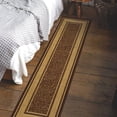 thumbnail image 4 of Ottomanson Border Kitchen Runner Rug 1'10" x 6' - Non Slip Low Pile Carpet, Brown, 4 of 13