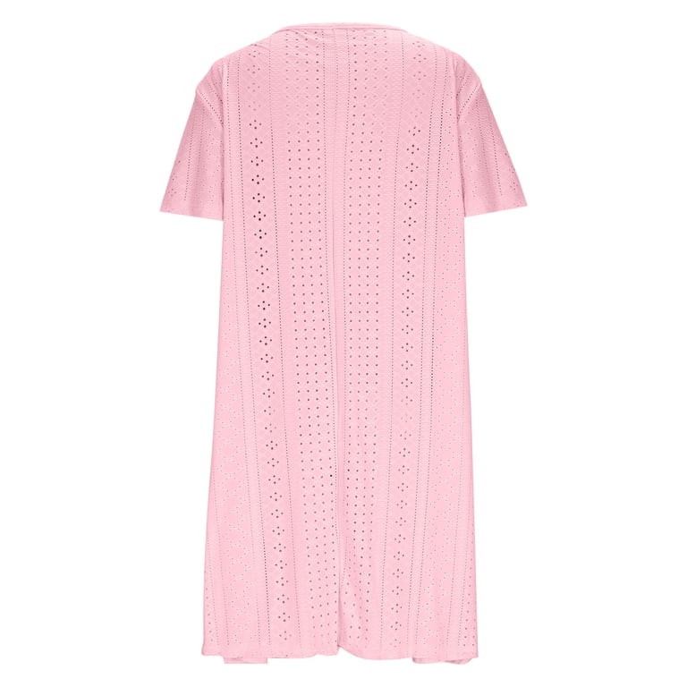 pastel pink knee length dress Elegant Pink Knee Length Short Sleeved Semi Party Dress with Ruffles