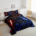 thumbnail image 3 of Manfei Gamer Gaming Bedding Comforter Set,Vindoe Game Twin Comforter Sets,Red Blue Geometric Bedding Set For Kid Boy,Lightweight Room Decorative Reversible,2pcs, 3 of 8
