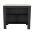 thumbnail image 4 of Xukmct Kitchen Island with 3 Shelves, 35.4" H Kicthen Table for Living Room, Dining Room, Kitchen, Black + Light Brown, 4 of 7