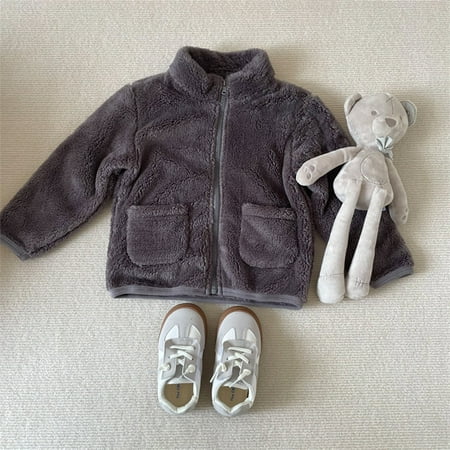 

Yubatuo Boys And Girls Cotton Vest Children s Baby Warm Plush Outer Vest Gray 100