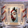 thumbnail image 4 of cpengpj Durable Polyester Christmas Door Banner with Santa and Snowman Design, Multicolor Holiday Decor for Indoor/Outdoor, Front Porch, Wall, Home Party (90x180cm), 4 of 6