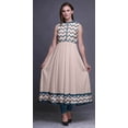 thumbnail image 2 of Bimba Pale Pink Geometric Printed Women Designer Mandarin Collar Anarkali Dress Indian Ethnic Kurta XXX-Large, 2 of 6