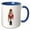 Blue/White, variant on 3drose, a Nutcracker in Red and White with a Wand and Crown, 11oz Two-tone Red Mug