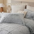 thumbnail image 2 of Intelligent Design Full/Queen Shaggy Faux Comforter Set, Long Fur Wave Spring Comforter Bedding Set, 3-Piece Warm Bed Set with Pillow Sham, Black/White, 2 of 9