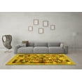 thumbnail image 3 of Ahgly Company Machine Washable Indoor Square Abstract Yellow Contemporary Area Rugs, 4' Square, 3 of 4