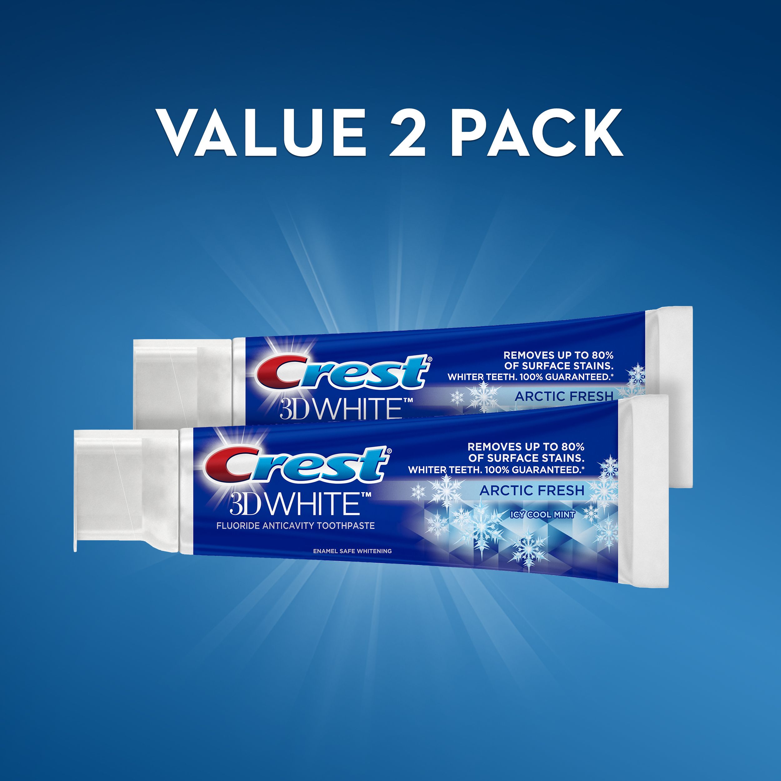 Crest 3D White Arctic Fresh Whitening Toothpaste, Icy Cool Mint, 4.8 oz (Pack of 2) - image 3 of 8