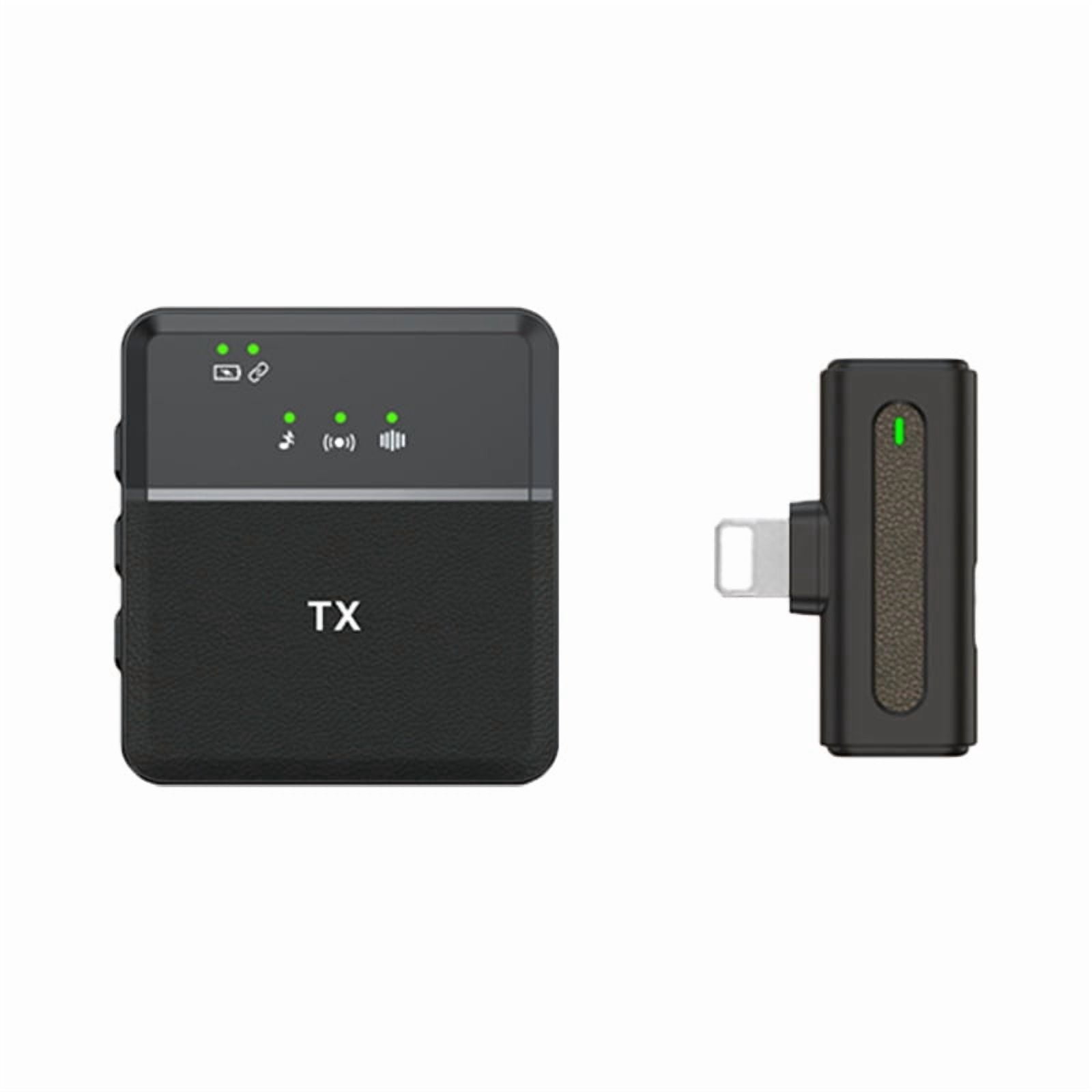 Portable Wireless Lavalier Microphone, Smart Noise Cancellation Clip-on Mic for Outdoor Live Stream Interview Audio Recording, Lightweight Cordless Mic for iPhone Android Camera Vlog