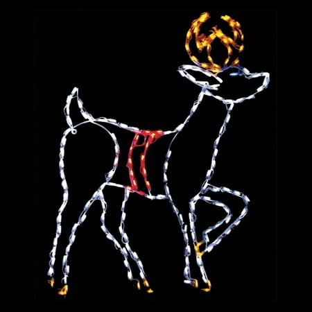 69 in. Outdoor LED Prancing Reindeer Lighted Display - Buck - 170 Bulbs