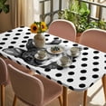 thumbnail image 3 of Black Easter Table Cloths for 3 Foot Rectangle Tables, Spring Country Cute Bunny Polka Dot Patio Waterproof Elastic Fitted Tablecloths, Washable Rectangular Table Cover for Camping, 3 of 8