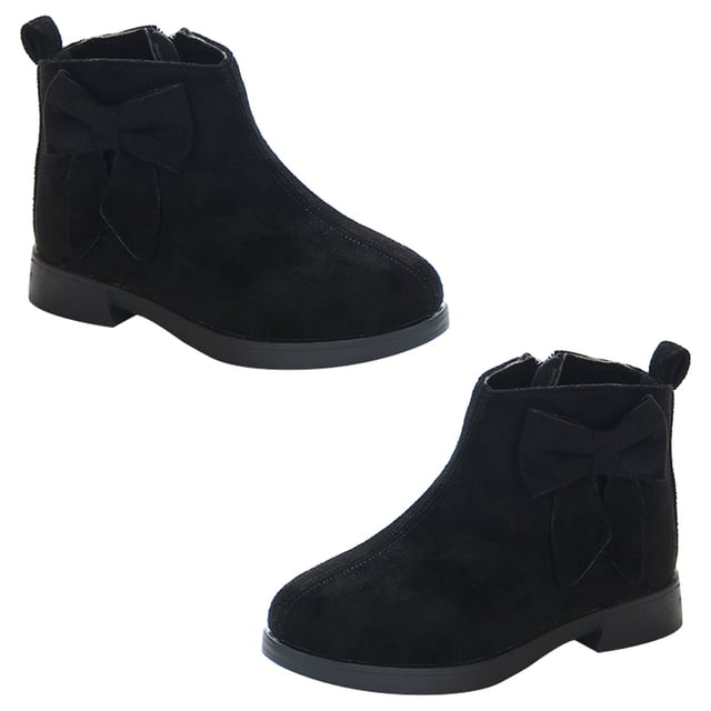 EeaseMX 1 par de botas cortas para niña, botines con lazo para niña, zapatos de otoño e invierno