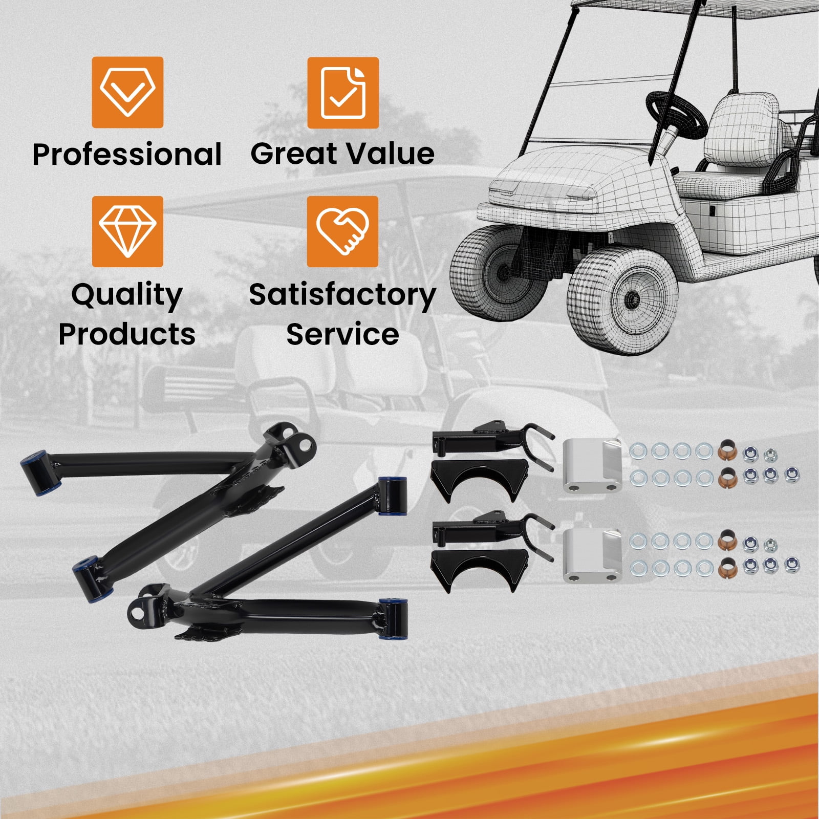 maXpeedingrods 6" A-arm Lift Kit for Yamaha Golf Cart G2 G9 Electric & Gas Model 1985-1995